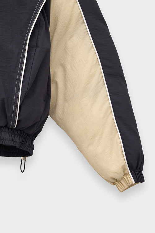 HOODED PRINTED ANTHRACITE PUFFER JACKET - 6