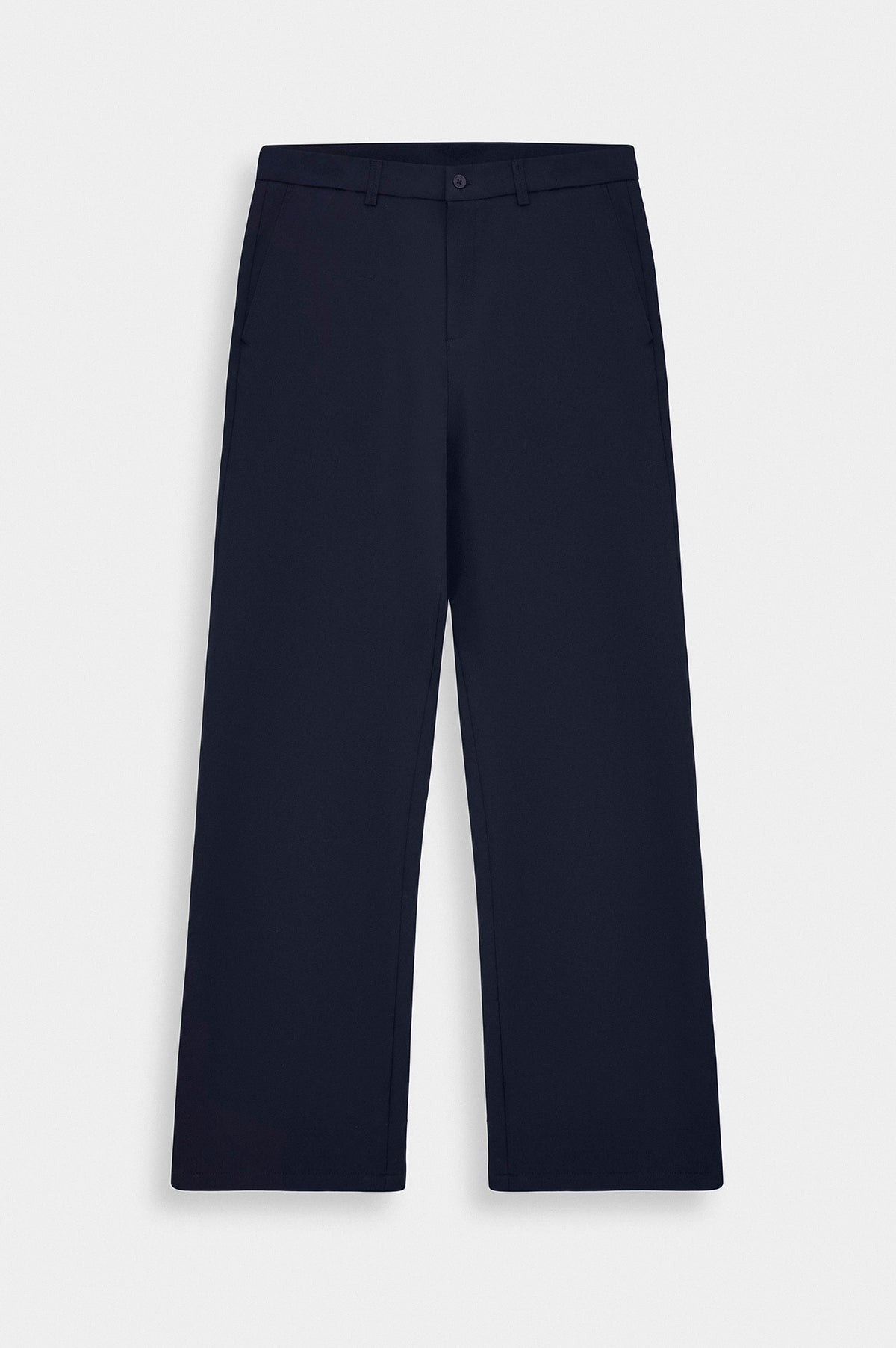 CLASSIC FLARE LEG NAVY TROUSERS - 1