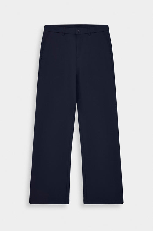 CLASSIC FLARE LEG NAVY TROUSERS - 1