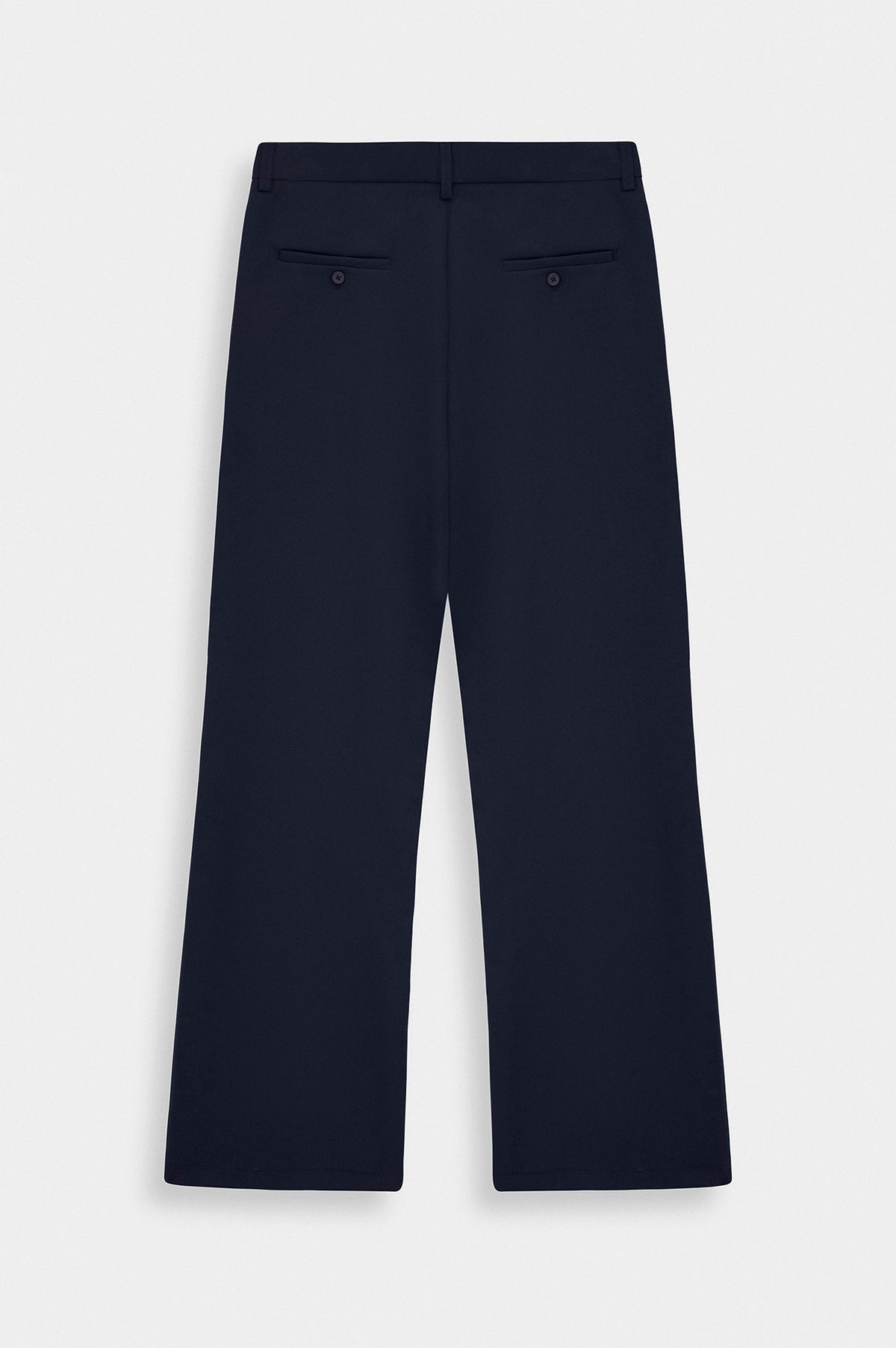 CLASSIC FLARE LEG NAVY TROUSERS - 4