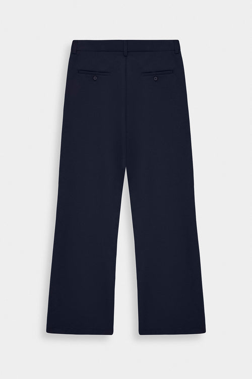 CLASSIC FLARE LEG NAVY TROUSERS - 4