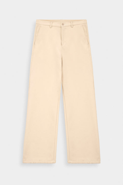CLASSIC FLARE LEG ECRU TROUSERS - 1