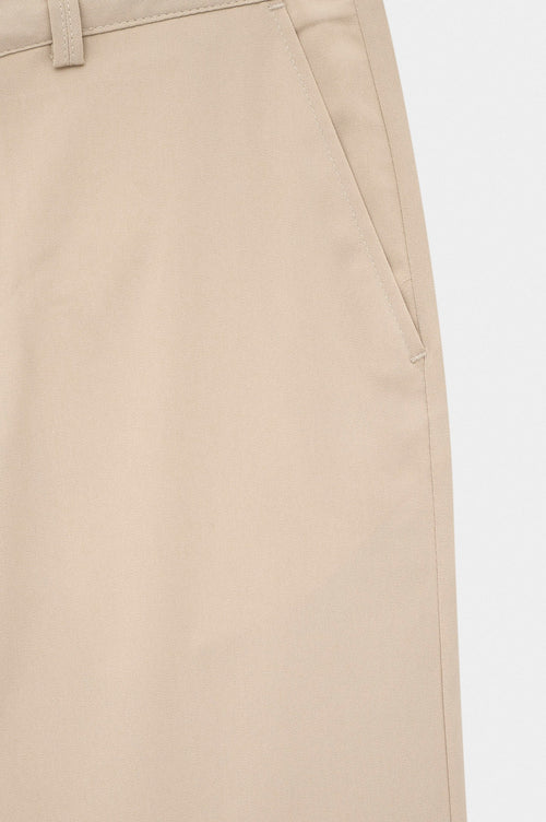DRAPED FLARE LEG BEIGE TROUSERS - 2