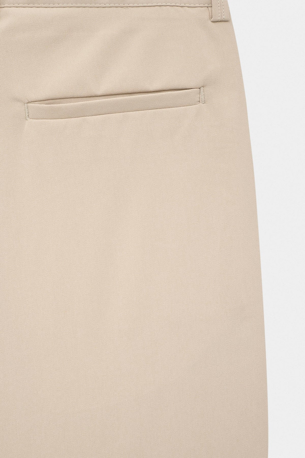 DRAPED FLARE LEG BEIGE TROUSERS - 3