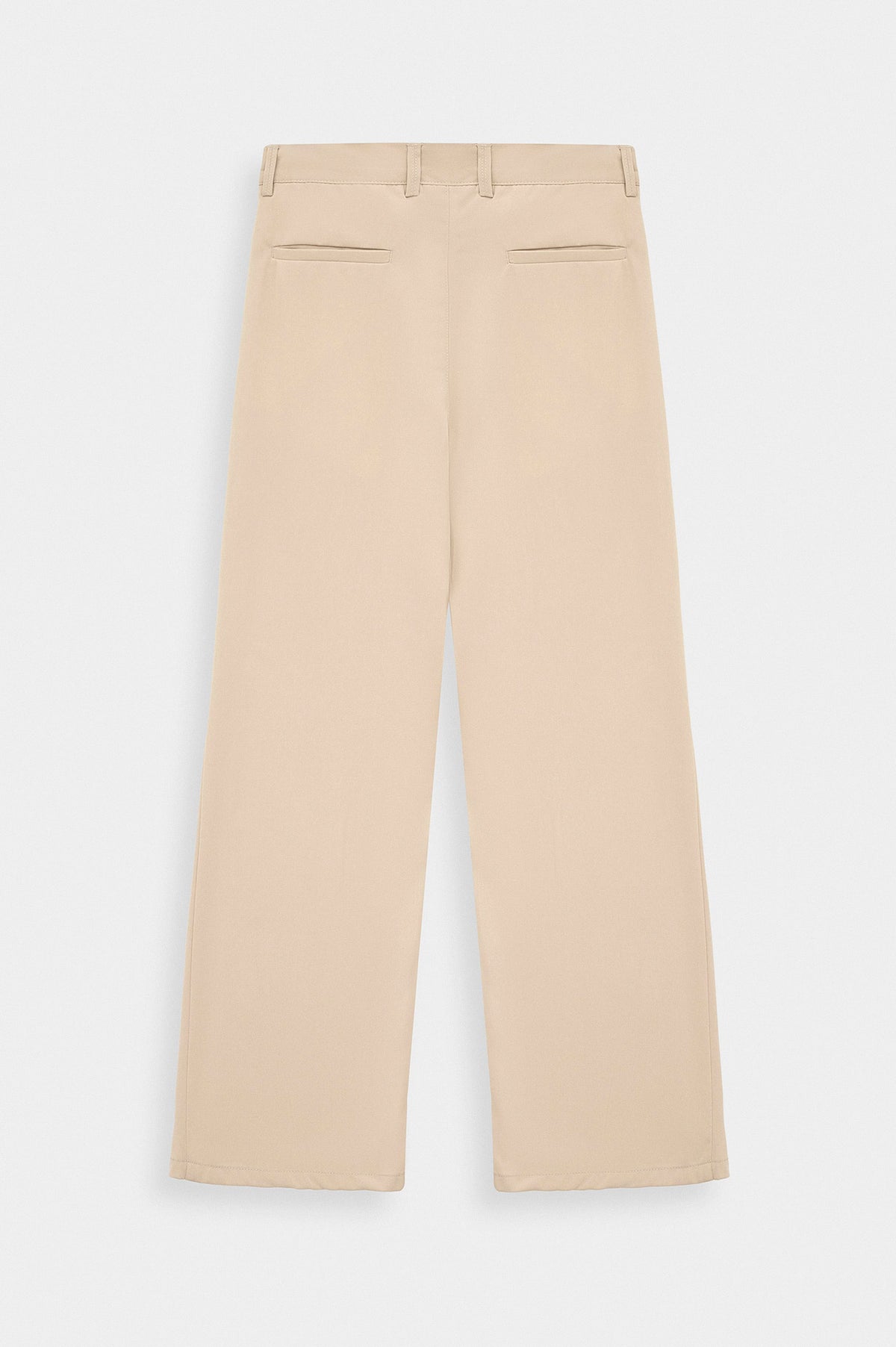 DRAPED FLARE LEG BEIGE TROUSERS - 4