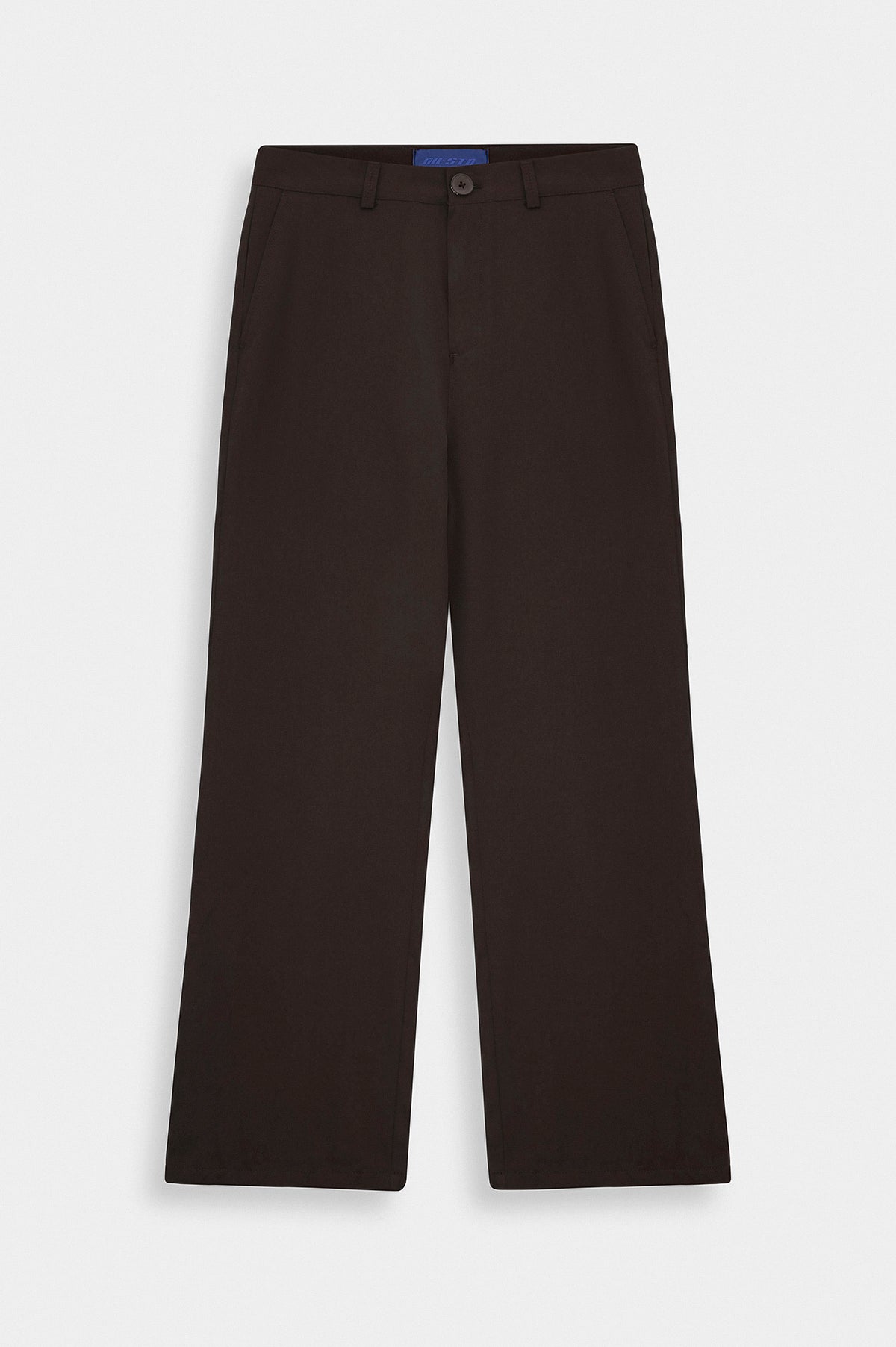 DRAPED FLARE LEG BROWN TROUSERS - 3