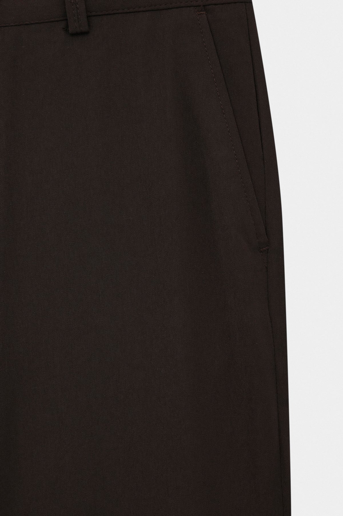 DRAPED FLARE LEG BROWN TROUSERS - 4