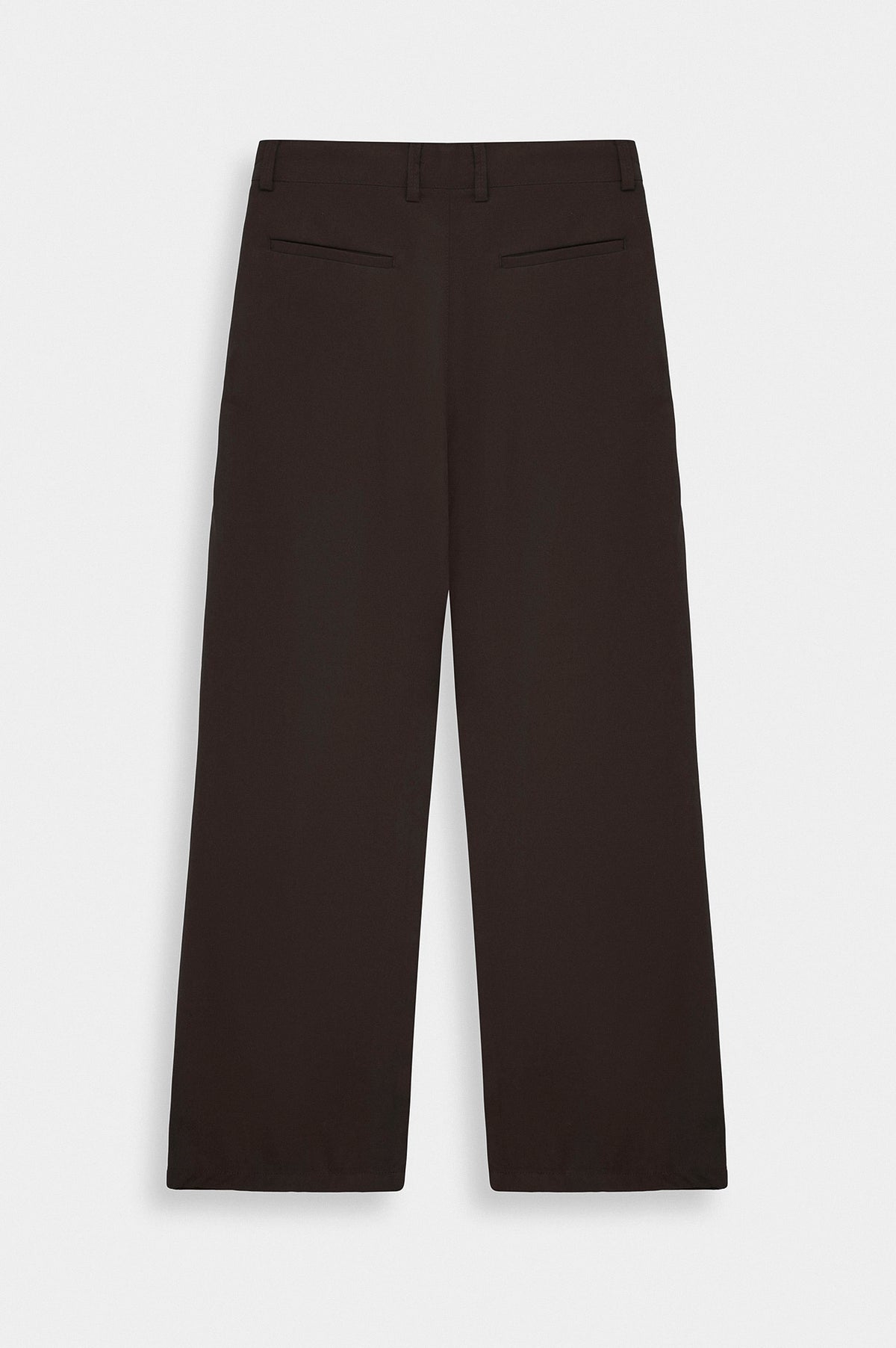 DRAPED FLARE LEG BROWN TROUSERS - 5