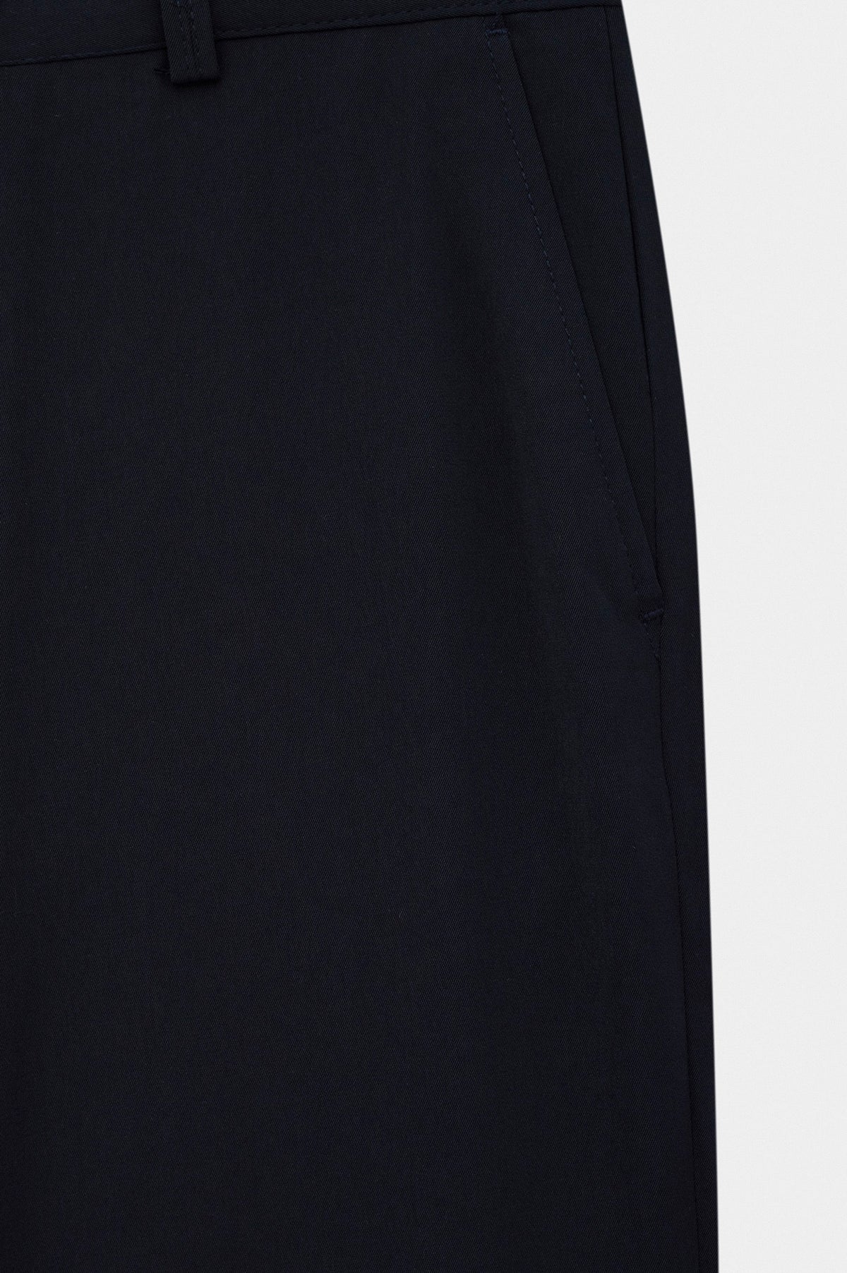 DRAPED FLARE LEG NAVY TROUSERS - 2
