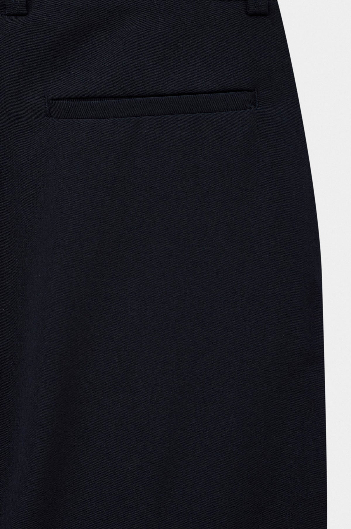 DRAPED FLARE LEG NAVY TROUSERS - 3