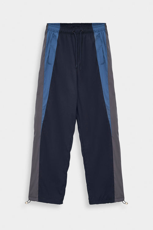 CONTRAST PANELLED NAVY TRACK TROUSERS - 3