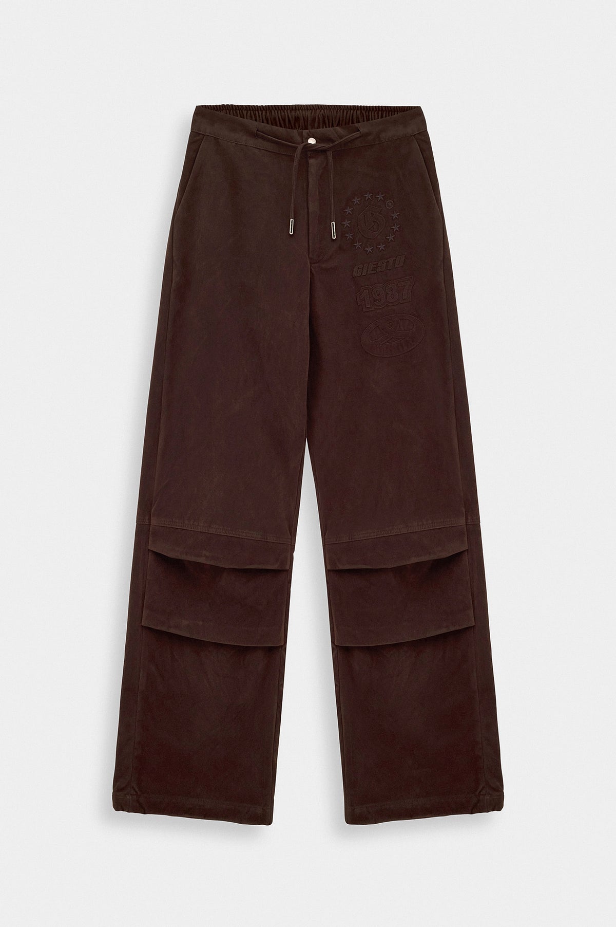 SUEDE BROWN TRACK TROUSERS - 1