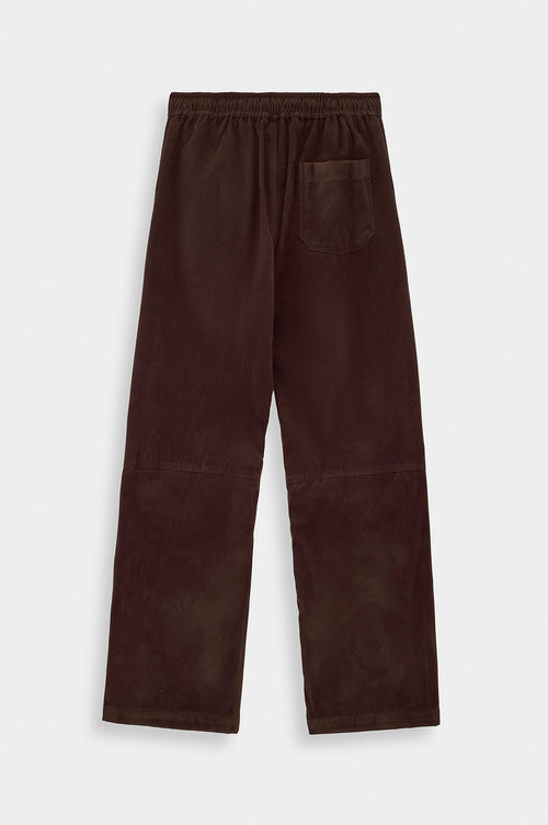 SUEDE BROWN TRACK TROUSERS - 4