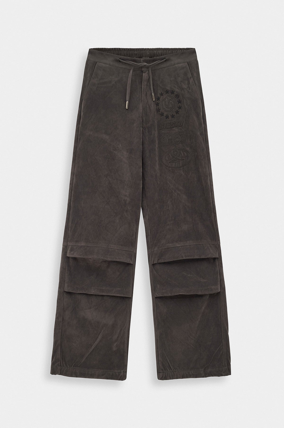SUEDE GREY TRACK TROUSERS - 1