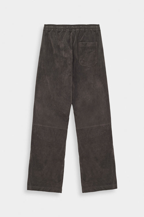 SUEDE GREY TRACK TROUSERS - 4