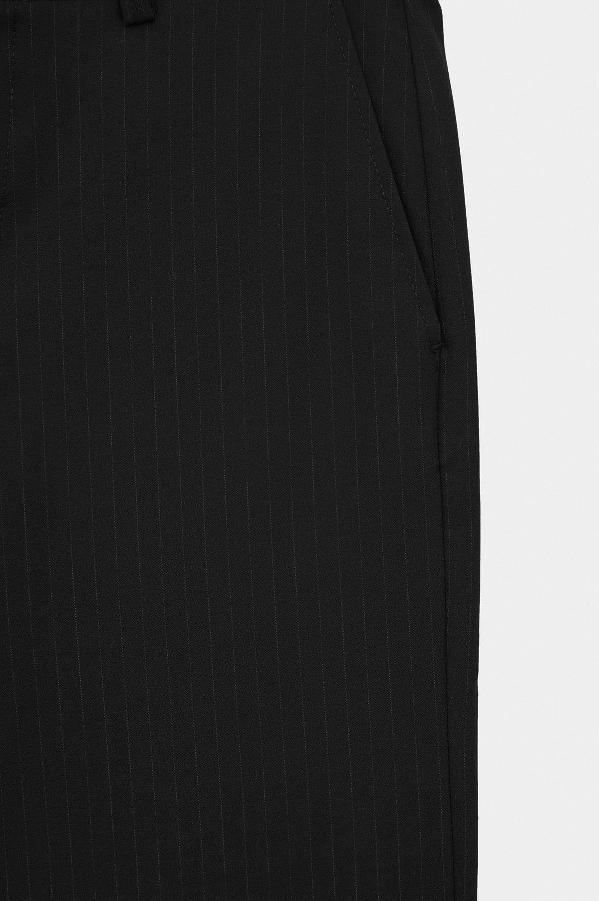DOUBLE PLEATED DRAPED BLACK STRIPED TROUSERS - 2