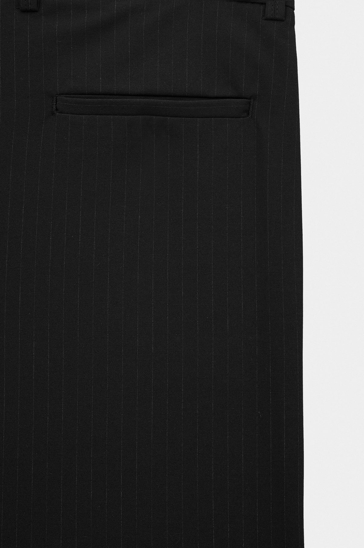 DOUBLE PLEATED DRAPED BLACK STRIPED TROUSERS - 3