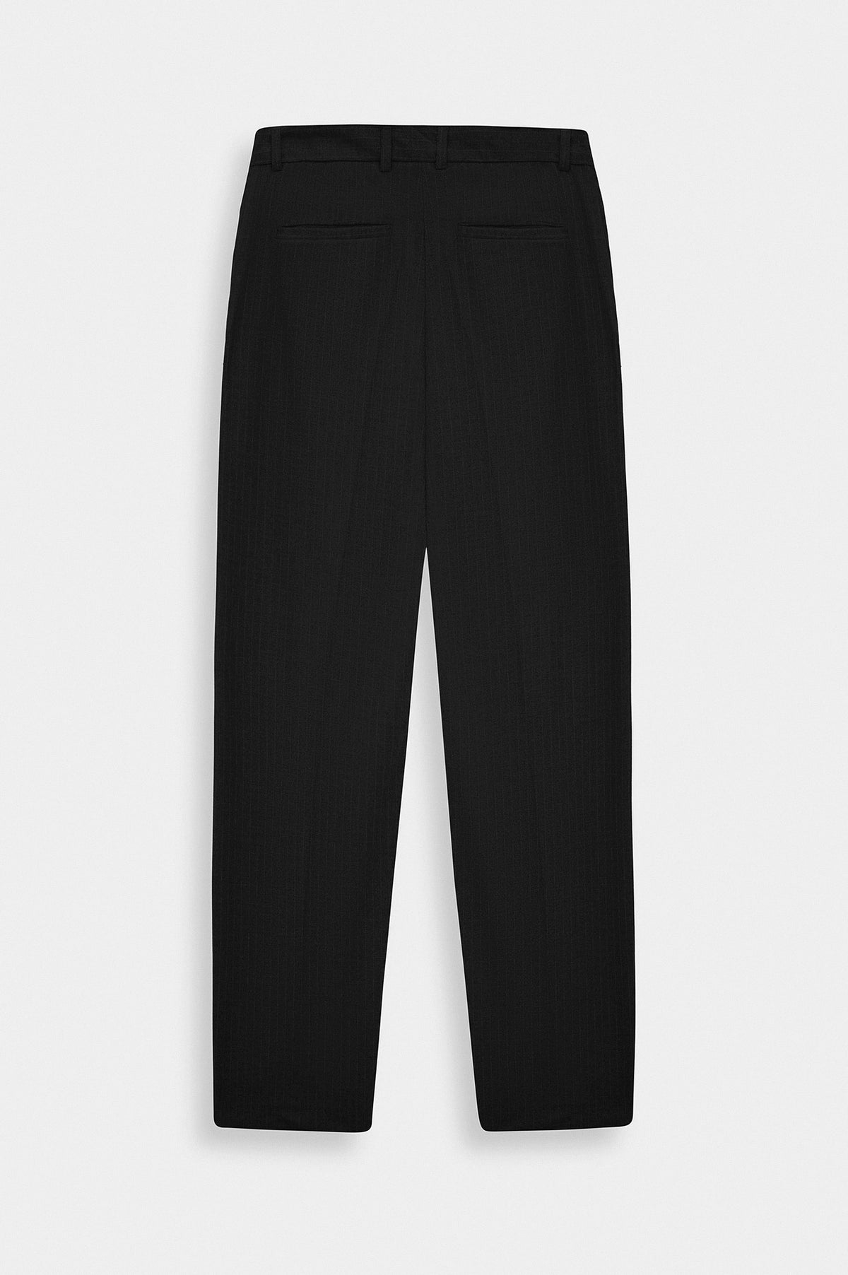 DOUBLE PLEATED DRAPED BLACK STRIPED TROUSERS - 4