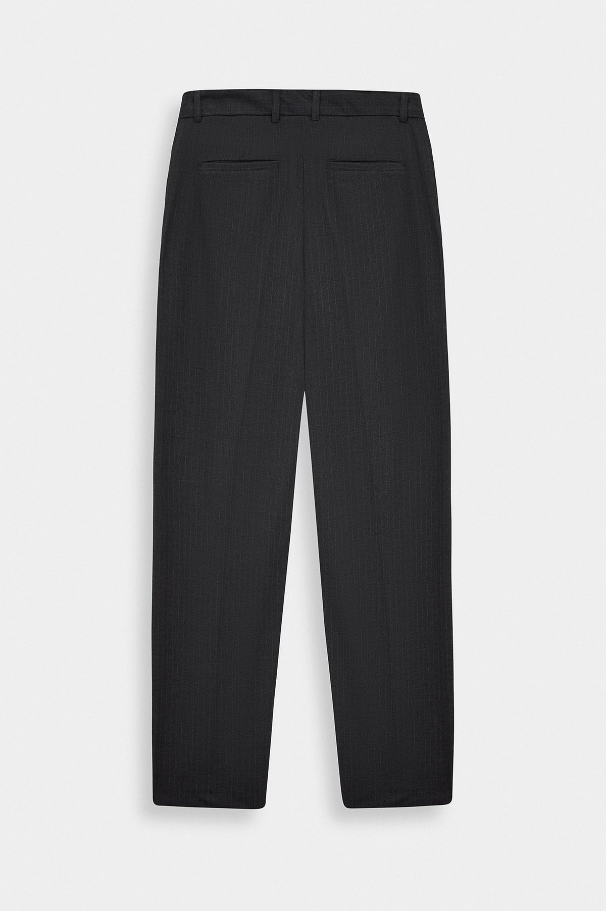 DOUBLE PLEATED DRAPED ANTHRACITE STRIPED TROUSERS - 1