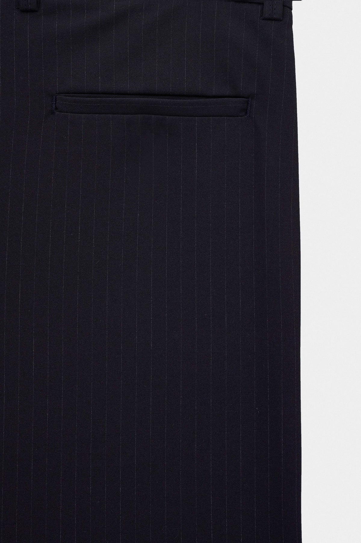 DOUBLE PLEATED DRAPED NAVY STRIPED TROUSERS - 3
