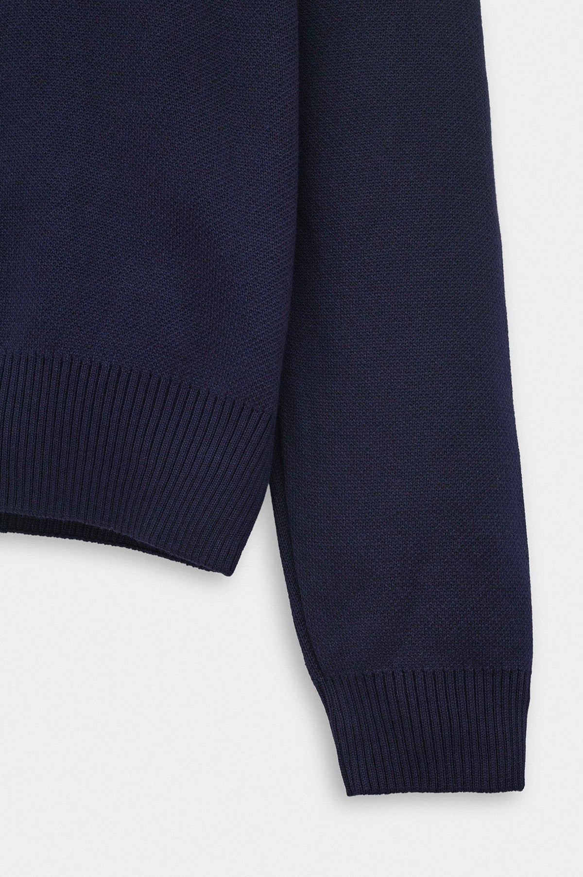 HALF-ZIP TURTLENECK NAVY KNIT SWEATER - 3