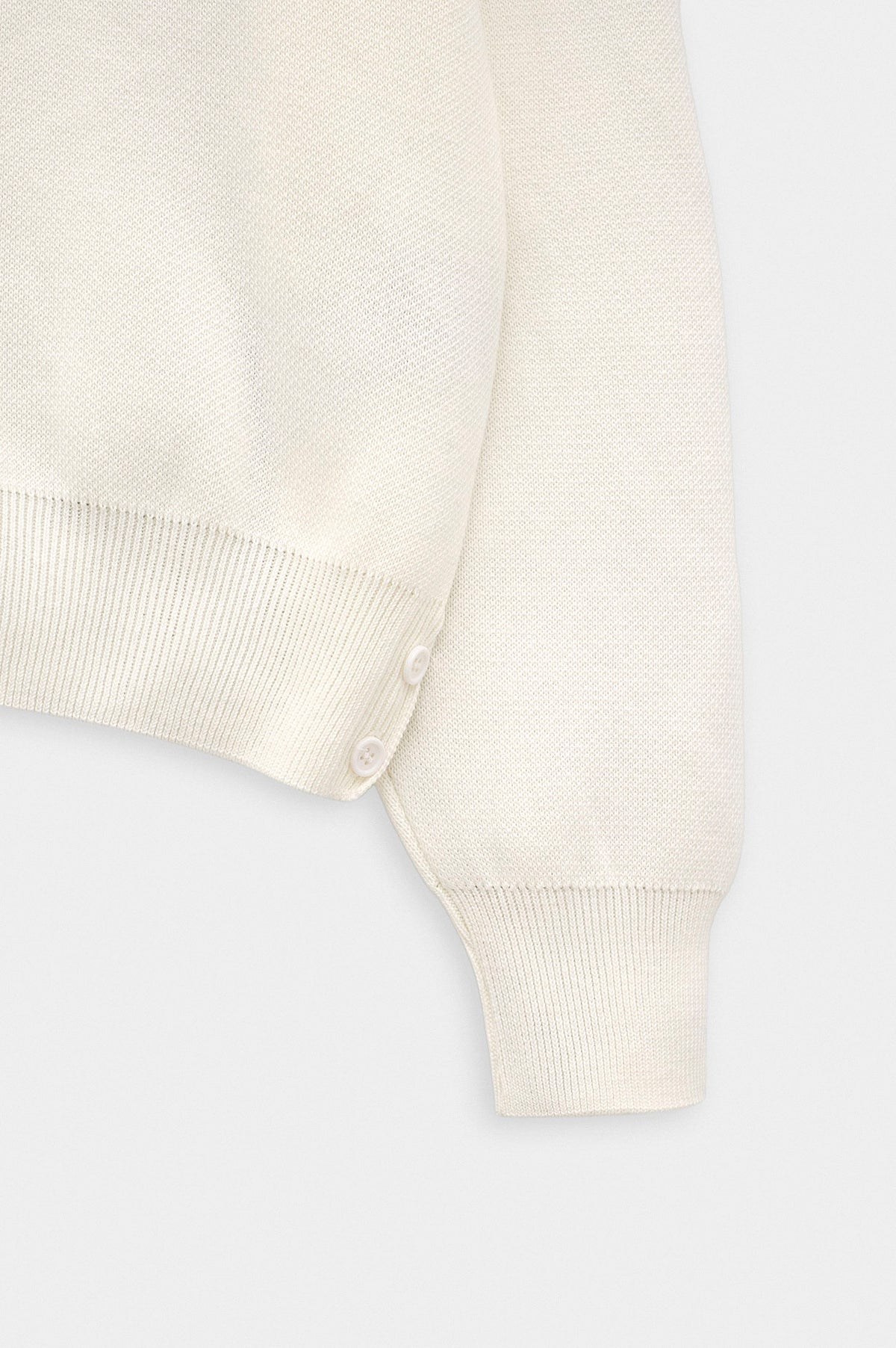 BİSİKLET YAKA CROP FIT EKRU TRİKO KAZAK - 2