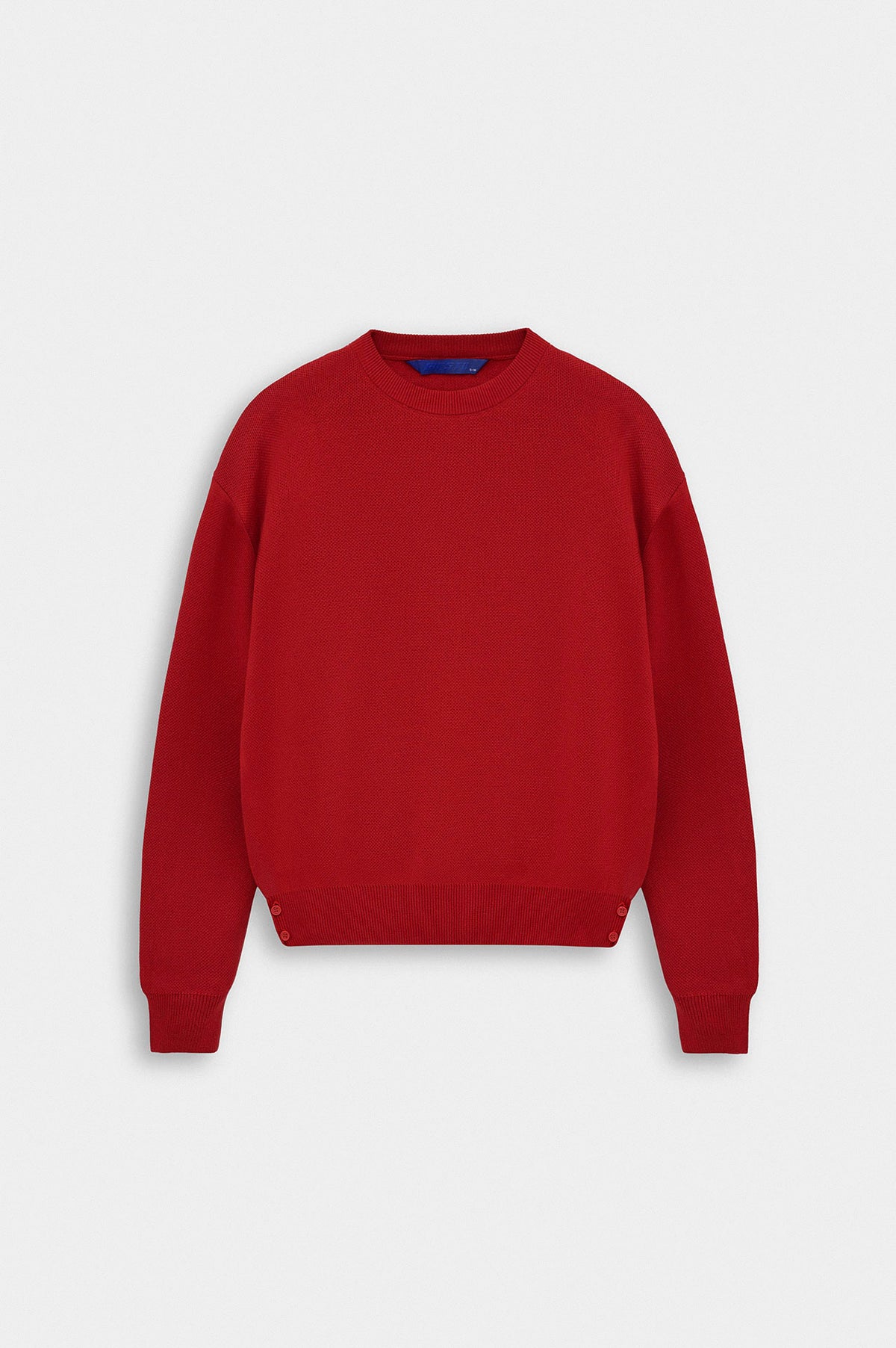 CREW NECK CROP FIT RED KNIT SWEATER - 1