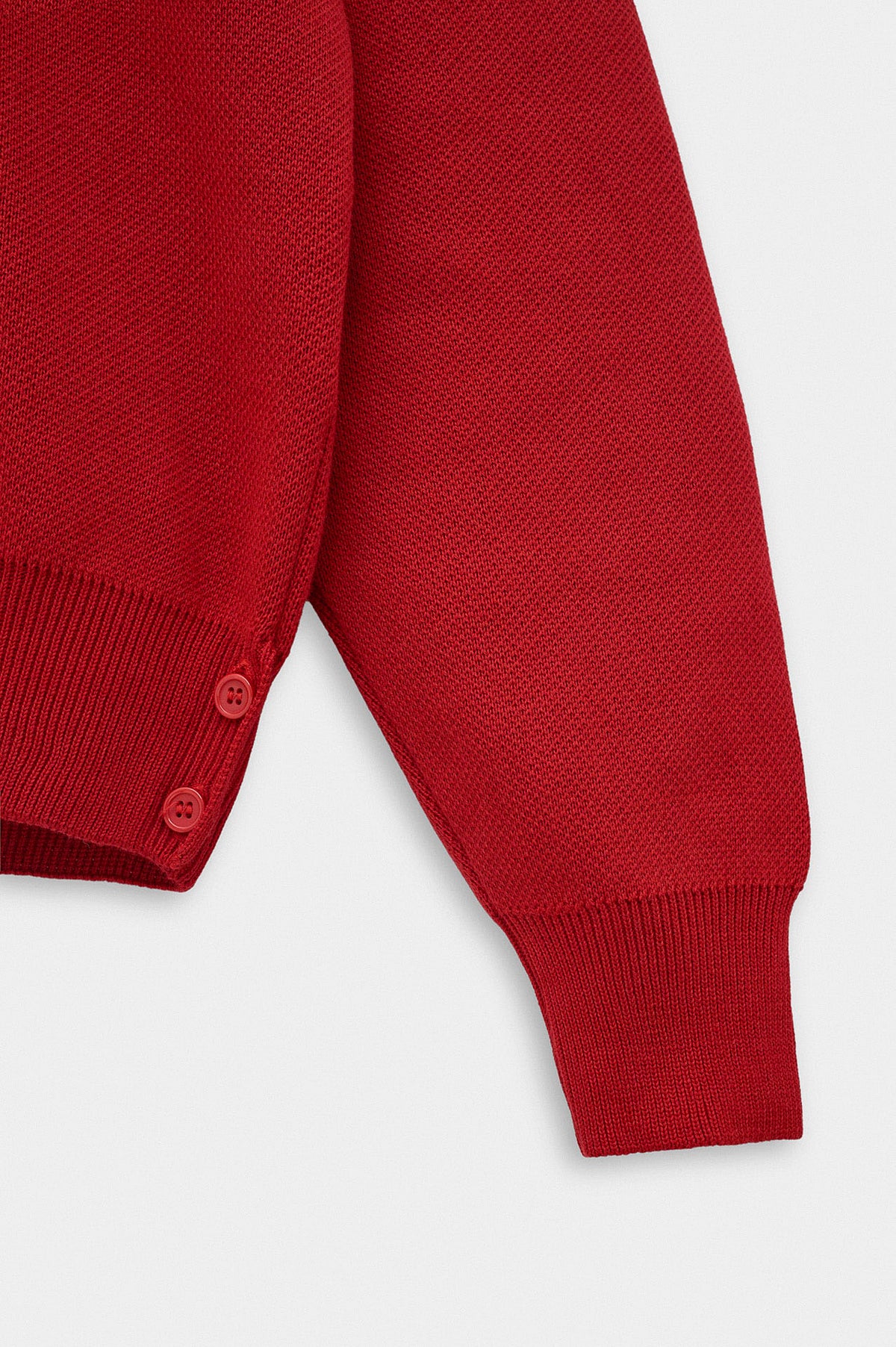 CREW NECK CROP FIT RED KNIT SWEATER - 2