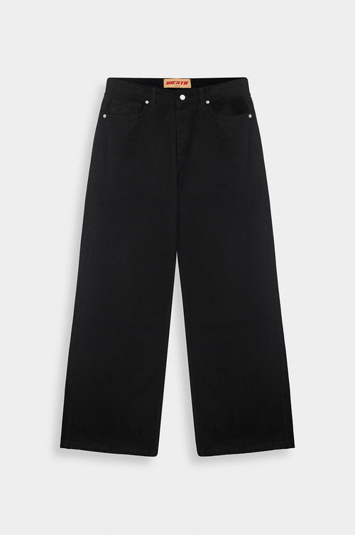 Efektli Bootcut Siyah Jean - 1