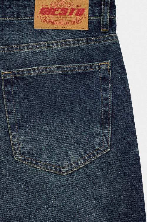 LASER EFFECT BLUE REGULAR FIT JEANS - 4