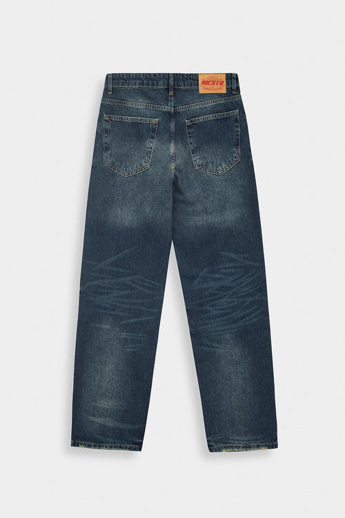 LASER EFFECT BLUE REGULAR FIT JEANS - 2