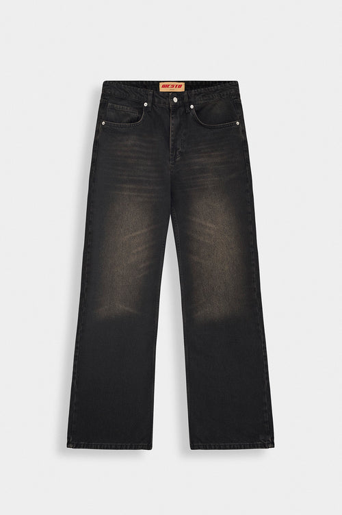 EFFECT BLACK FLARE JEANS - 3