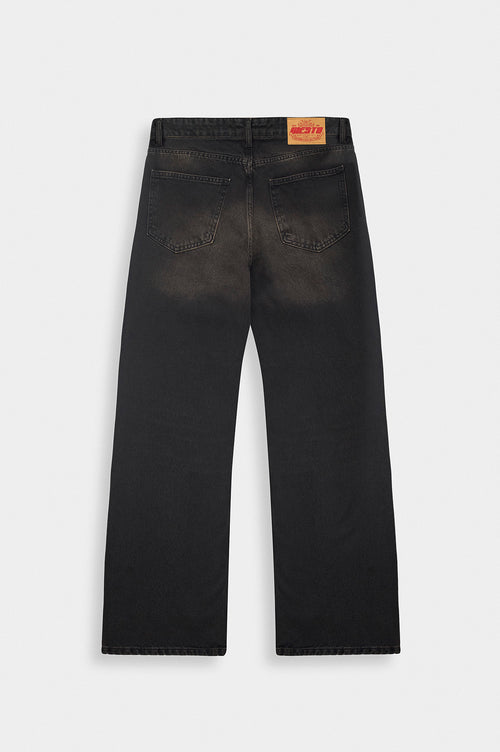 EFFECT BLACK FLARE JEANS - 4