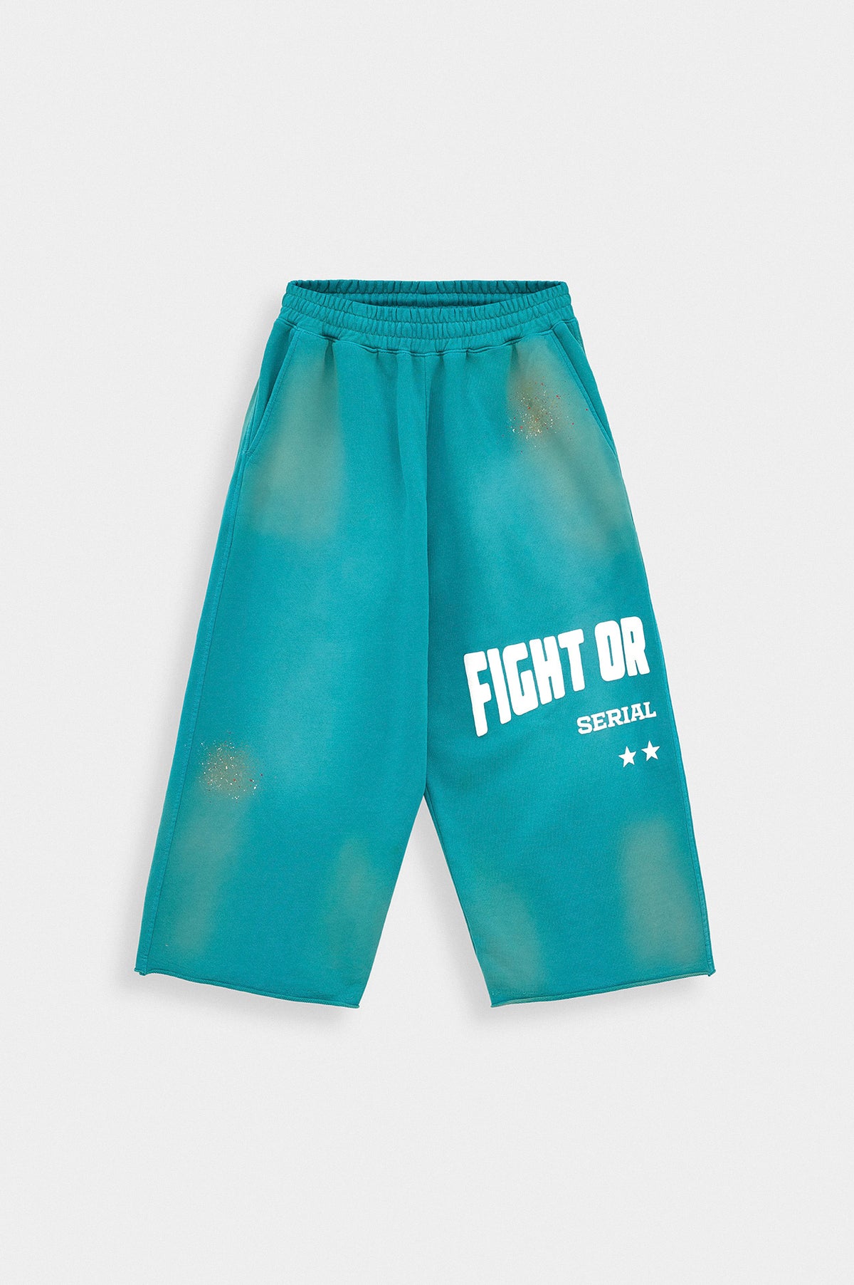 WASH EFFECT RELAXED CUT TURQUOISE SWEATPANTS - 4