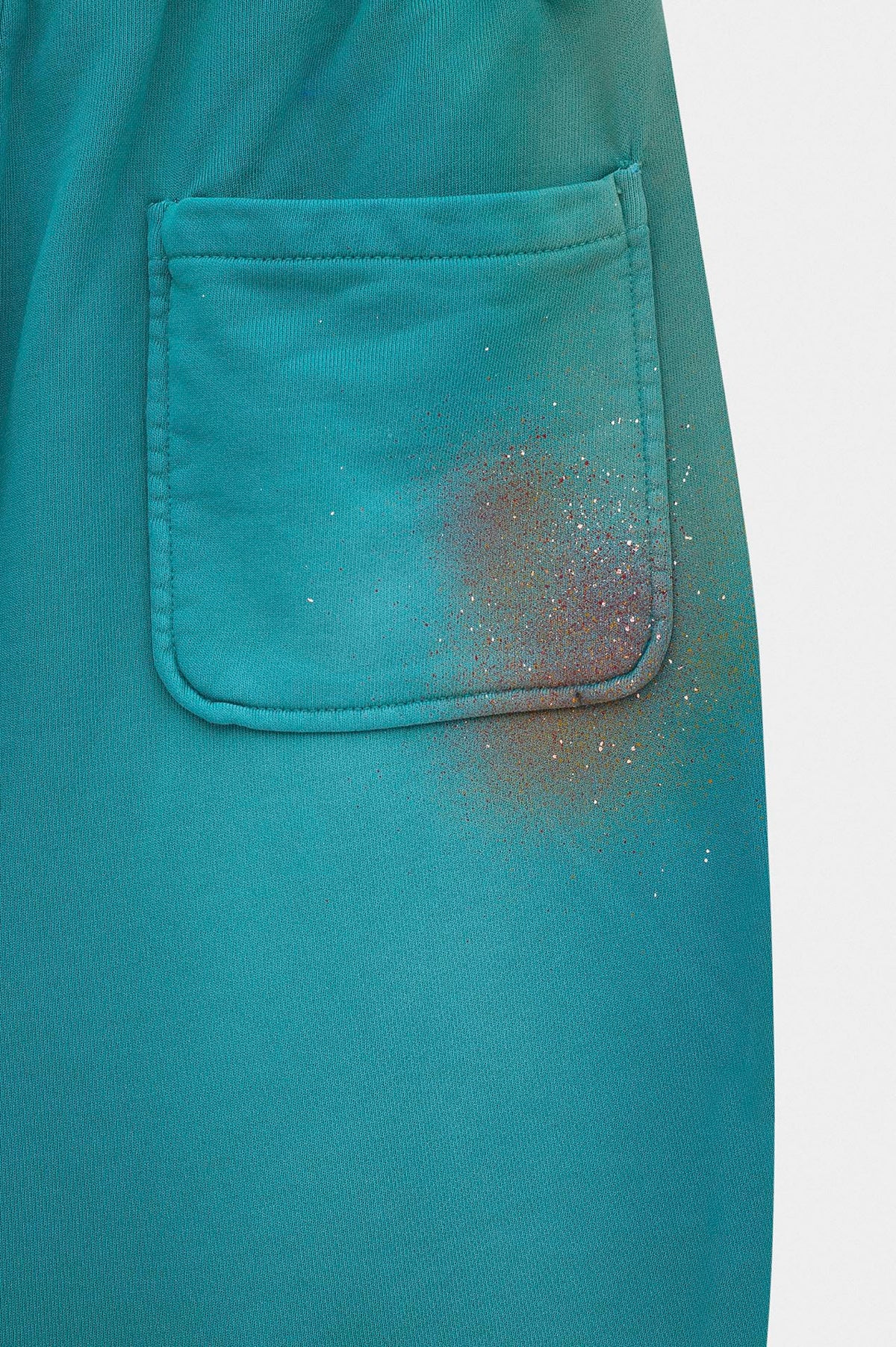 WASH EFFECT RELAXED CUT TURQUOISE SWEATPANTS - 6