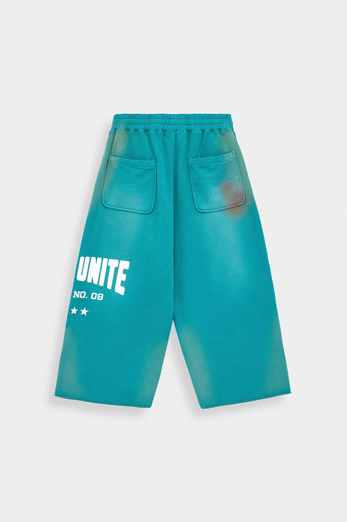 WASH EFFECT RELAXED CUT TURQUOISE SWEATPANTS - 7