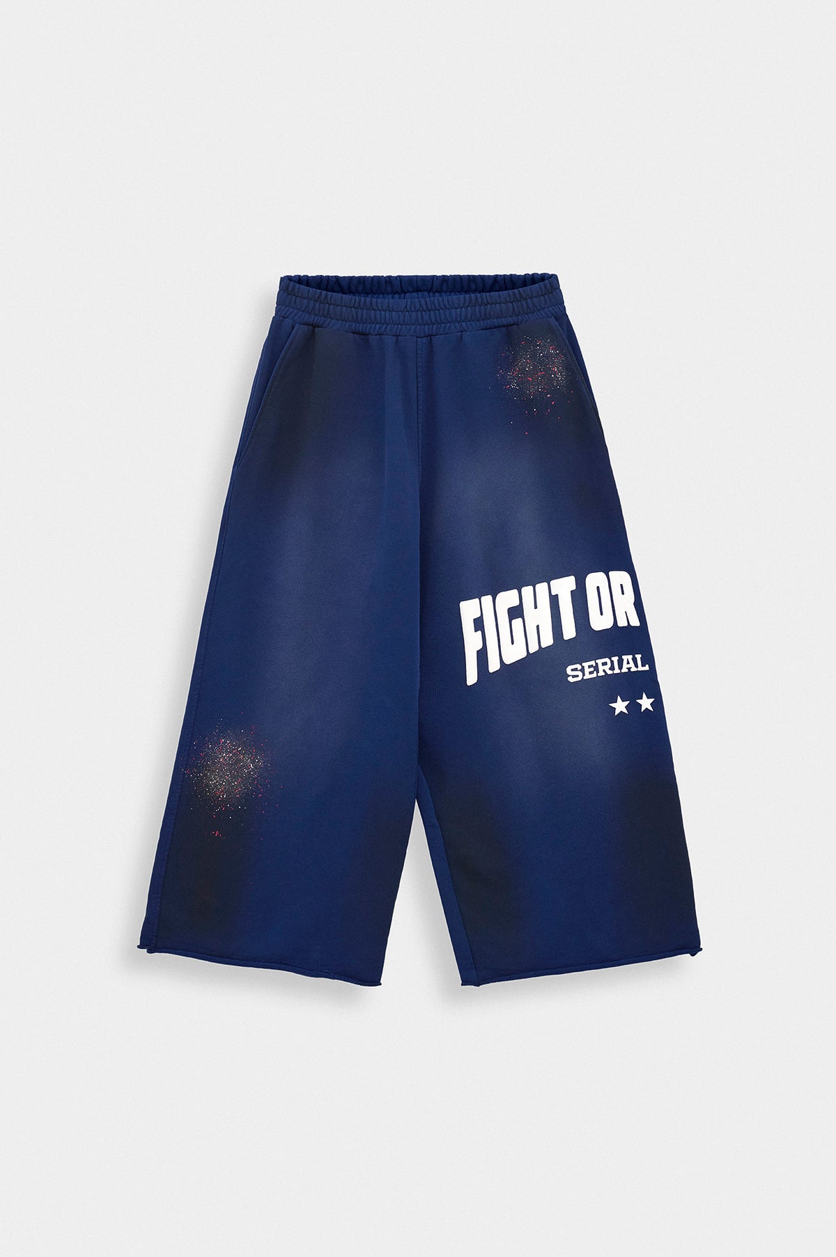 WASH EFFECT RELAXED CUT NAVY SWEATPANTS - 1