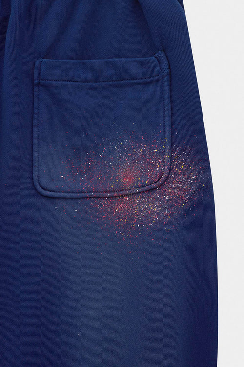 WASH EFFECT RELAXED CUT NAVY SWEATPANTS - 4