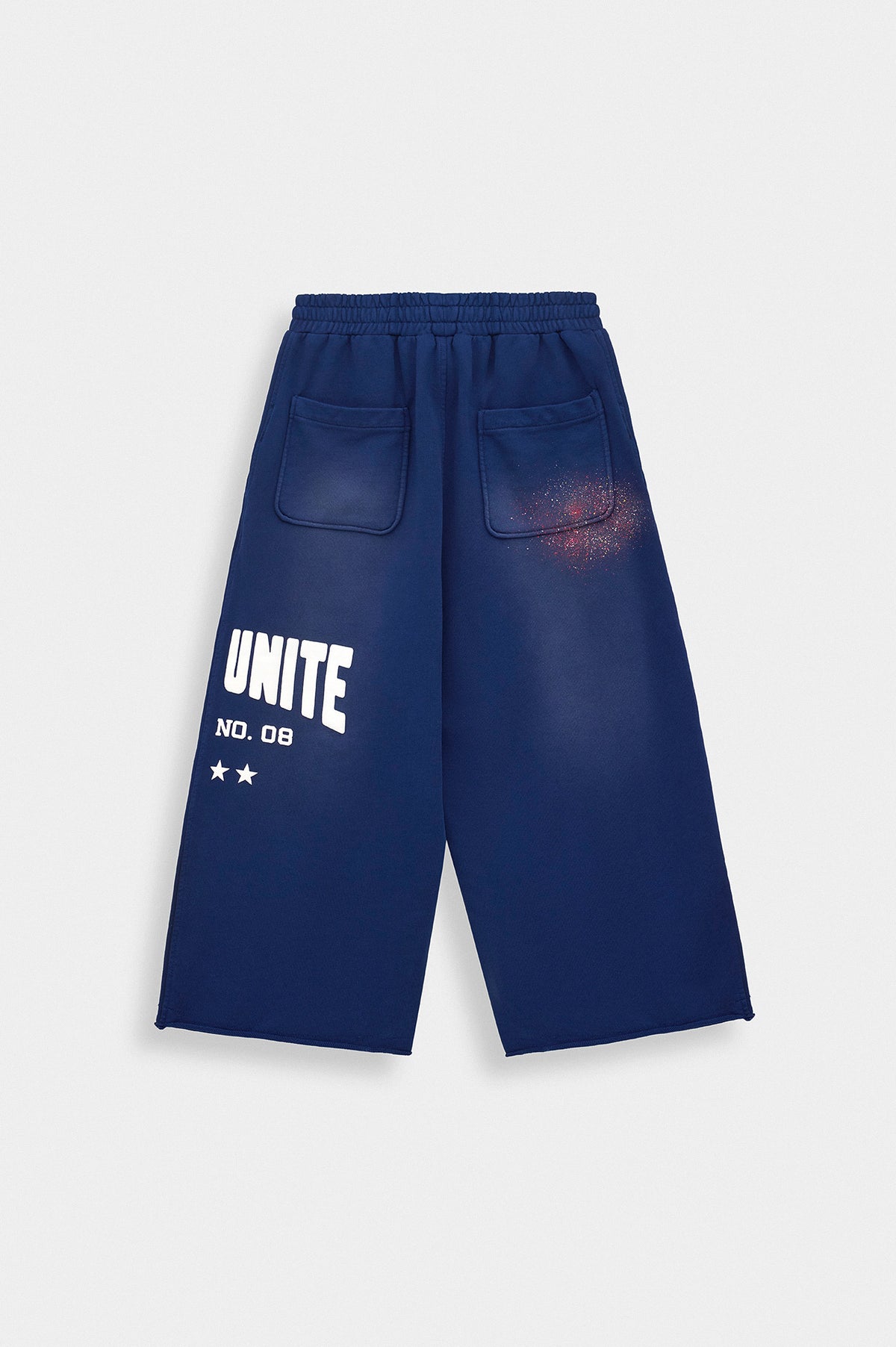 WASH EFFECT RELAXED CUT NAVY SWEATPANTS - 3