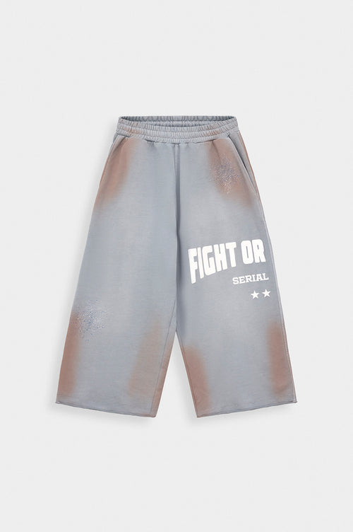 WASH EFFECT RELAXED CUT GREY SWEATPANTS - 1