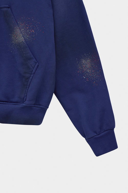 WASH EFFECT HOODED NAVY SWEATSHIRT - 3