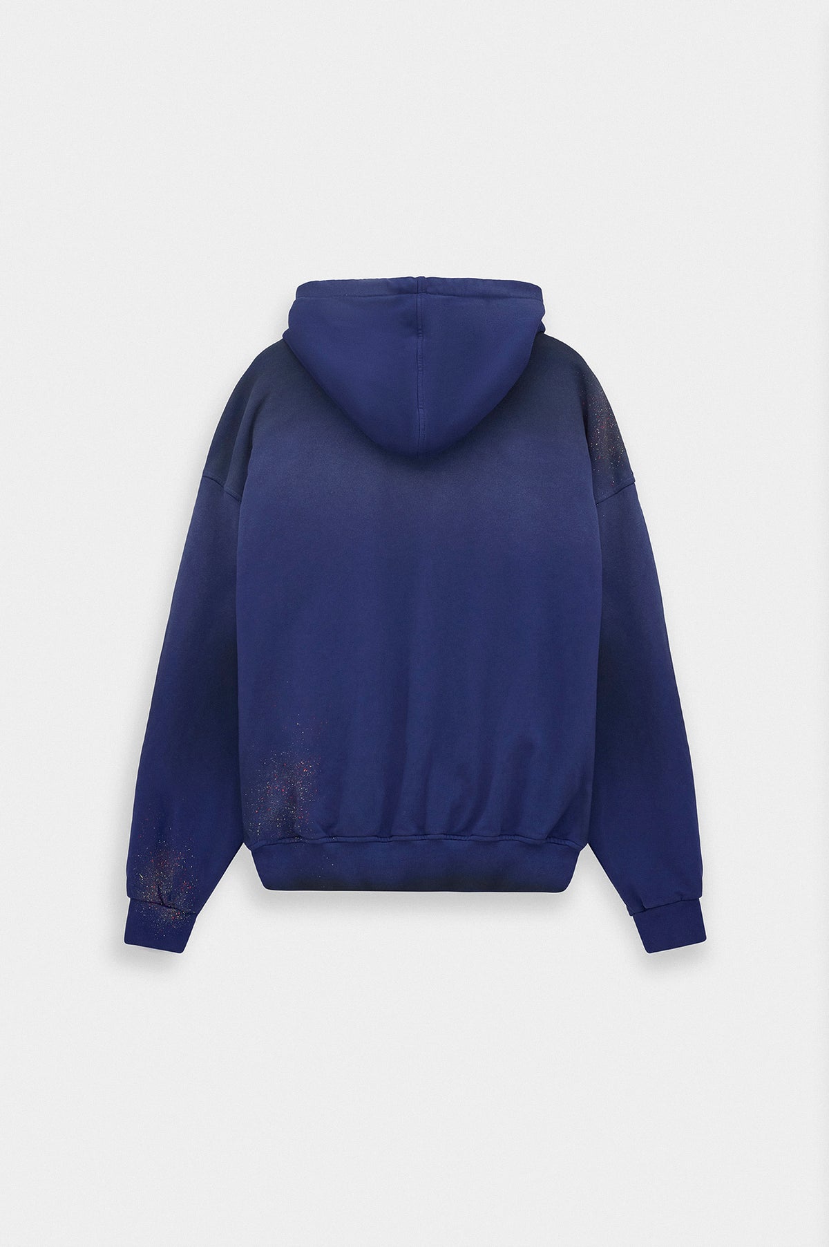 Yıkama Efektli Kapüşonlu Lacivert Sweatshirt - 4