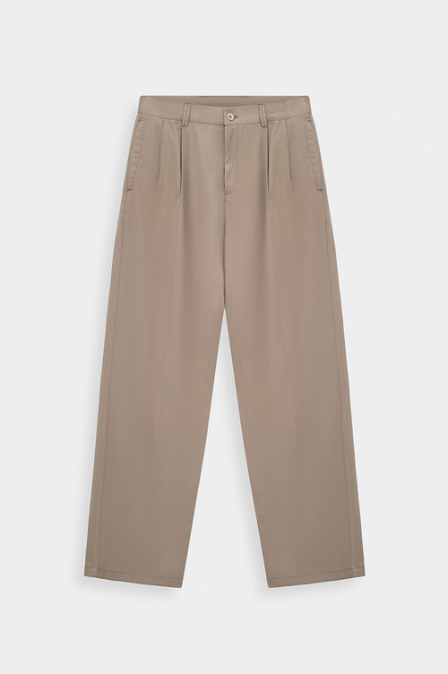 DOUBLE PILELI BEIGE MODAL TROUSERS - 1