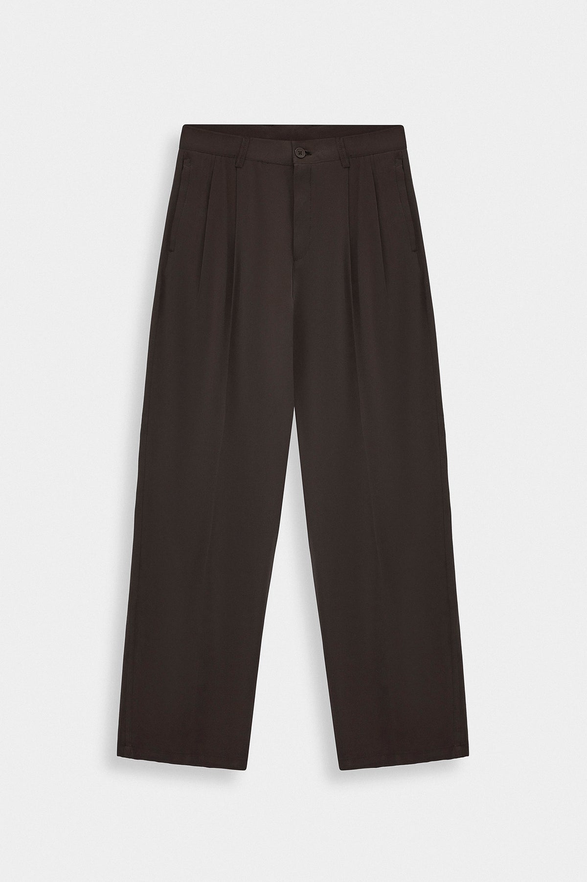 DOUBLE PILELI BROWN MODAL TROUSERS - 1
