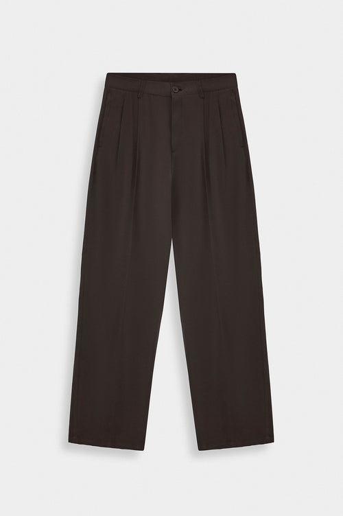 DOUBLE PILELI BROWN MODAL TROUSERS - 1