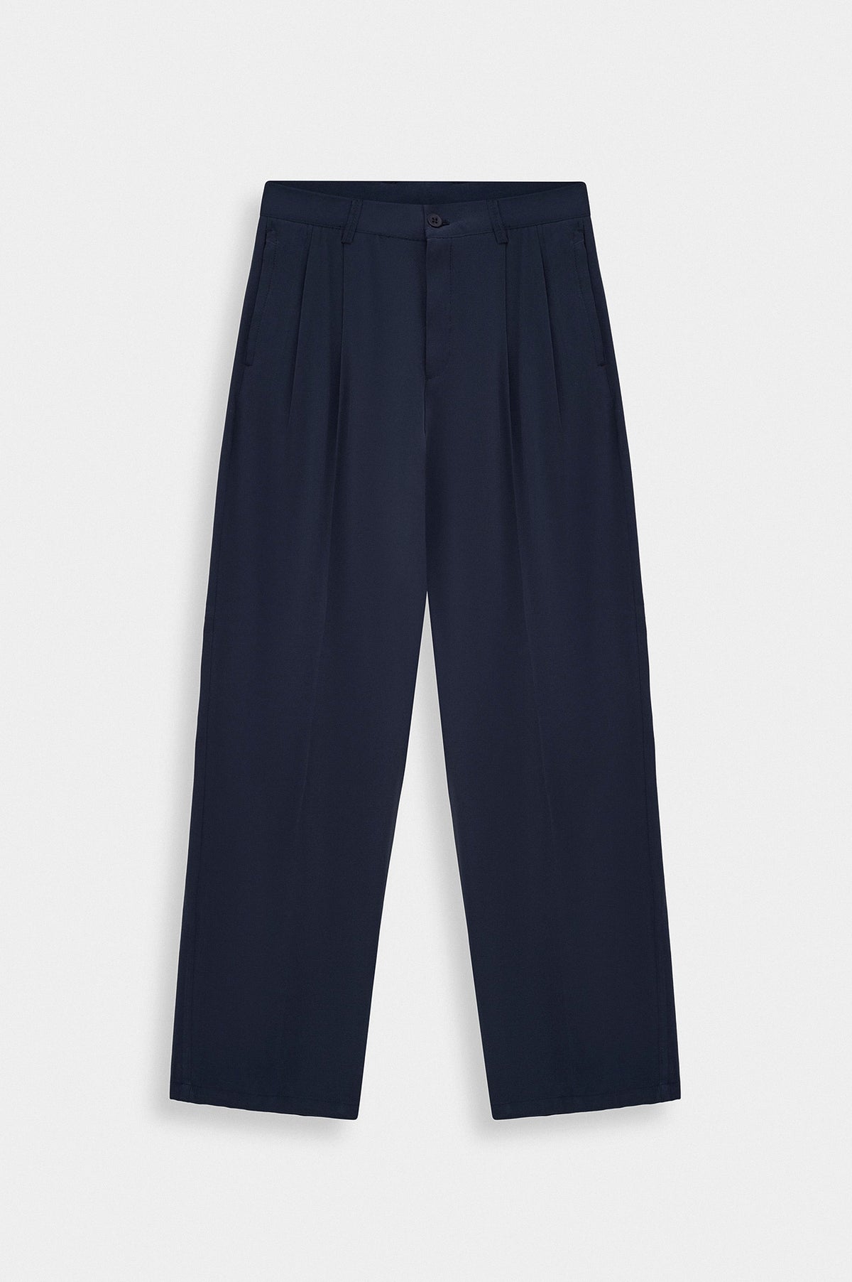 DOUBLE PILELI NAVY MODAL TROUSERS - 1