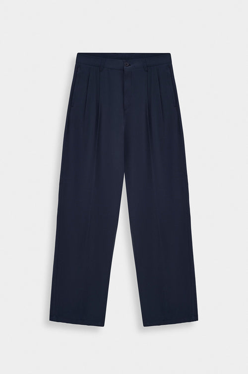 DOUBLE PILELI NAVY MODAL TROUSERS - 1