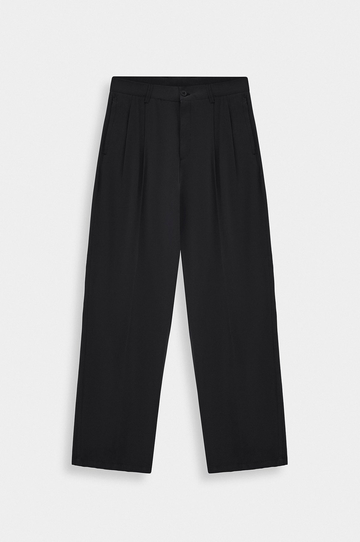 DOUBLE PILELI BLACK MODAL TROUSERS - 1