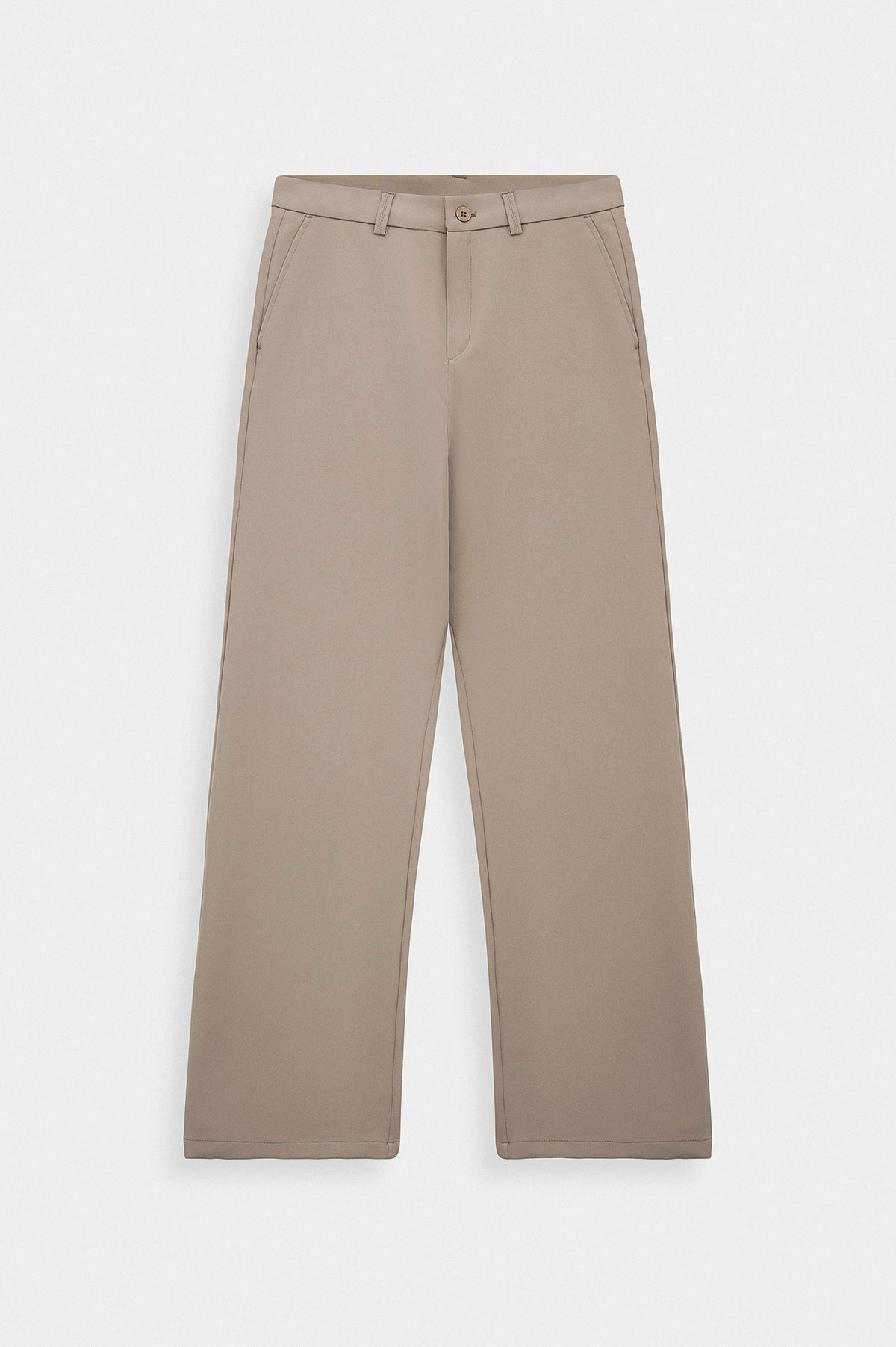 Klasik Flare Paça Bej Pantolon - 1