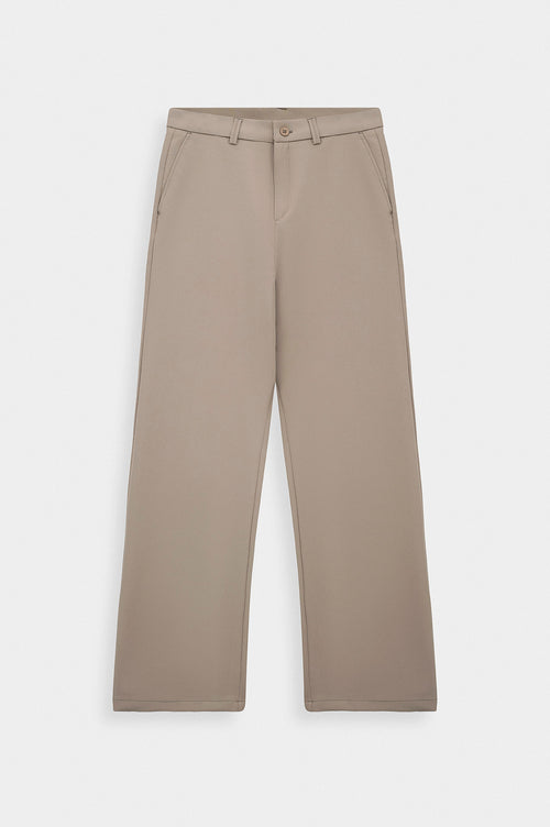 Klasik Flare Paça Bej Pantolon - 1